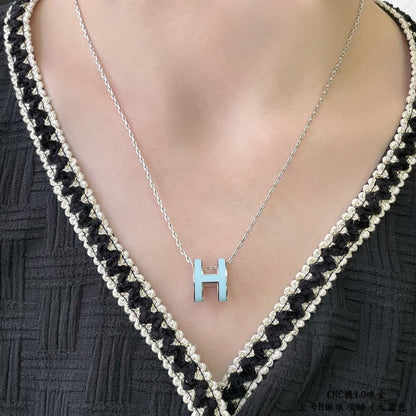 [LunaMar]POP H SKY BLUE NECKLACE