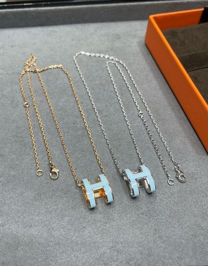 [LunaMar]POP H SKY BLUE NECKLACE