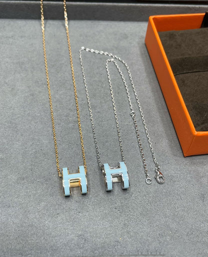 [LunaMar]POP H SKY BLUE NECKLACE