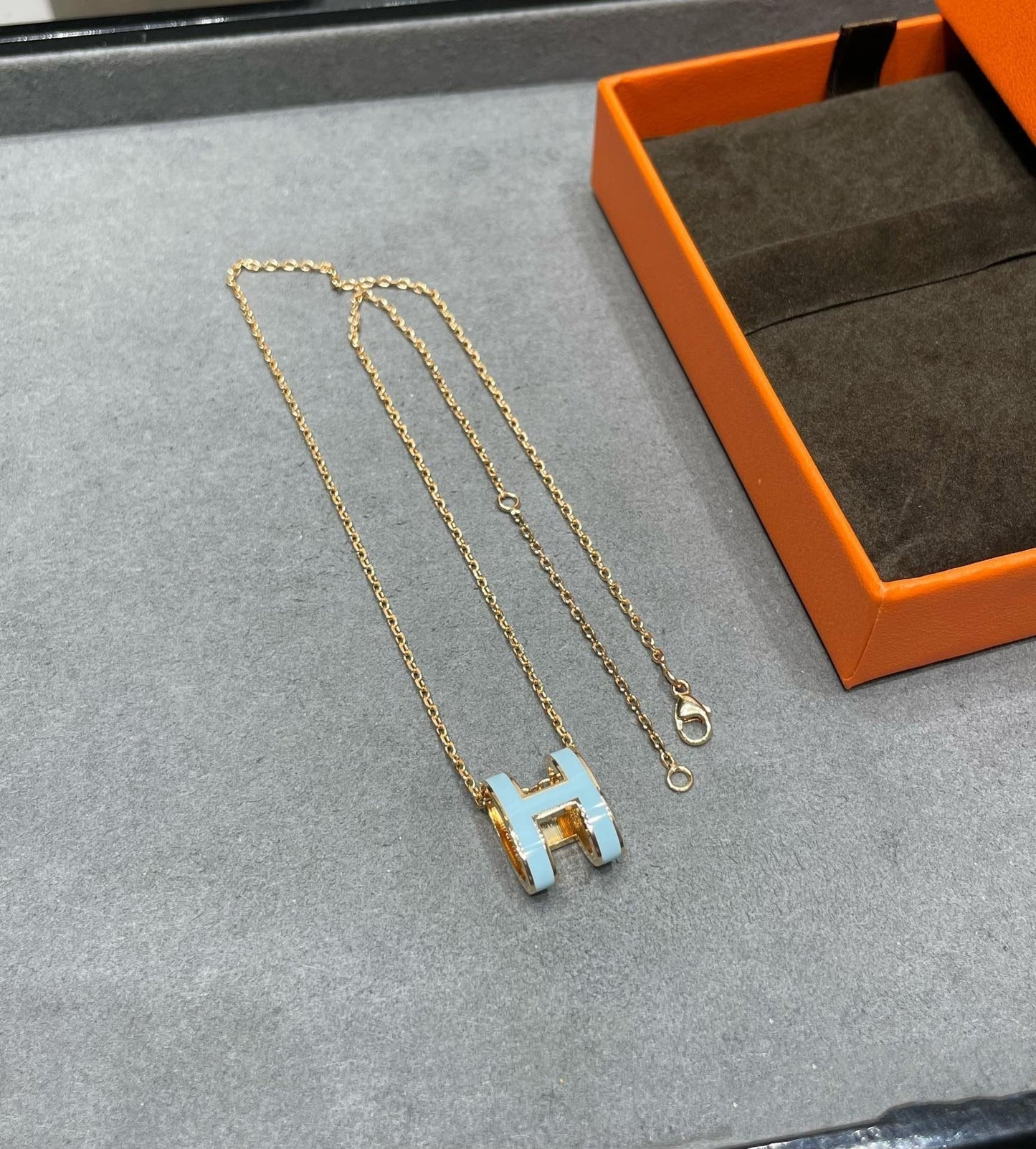 [LunaMar]POP H SKY BLUE NECKLACE