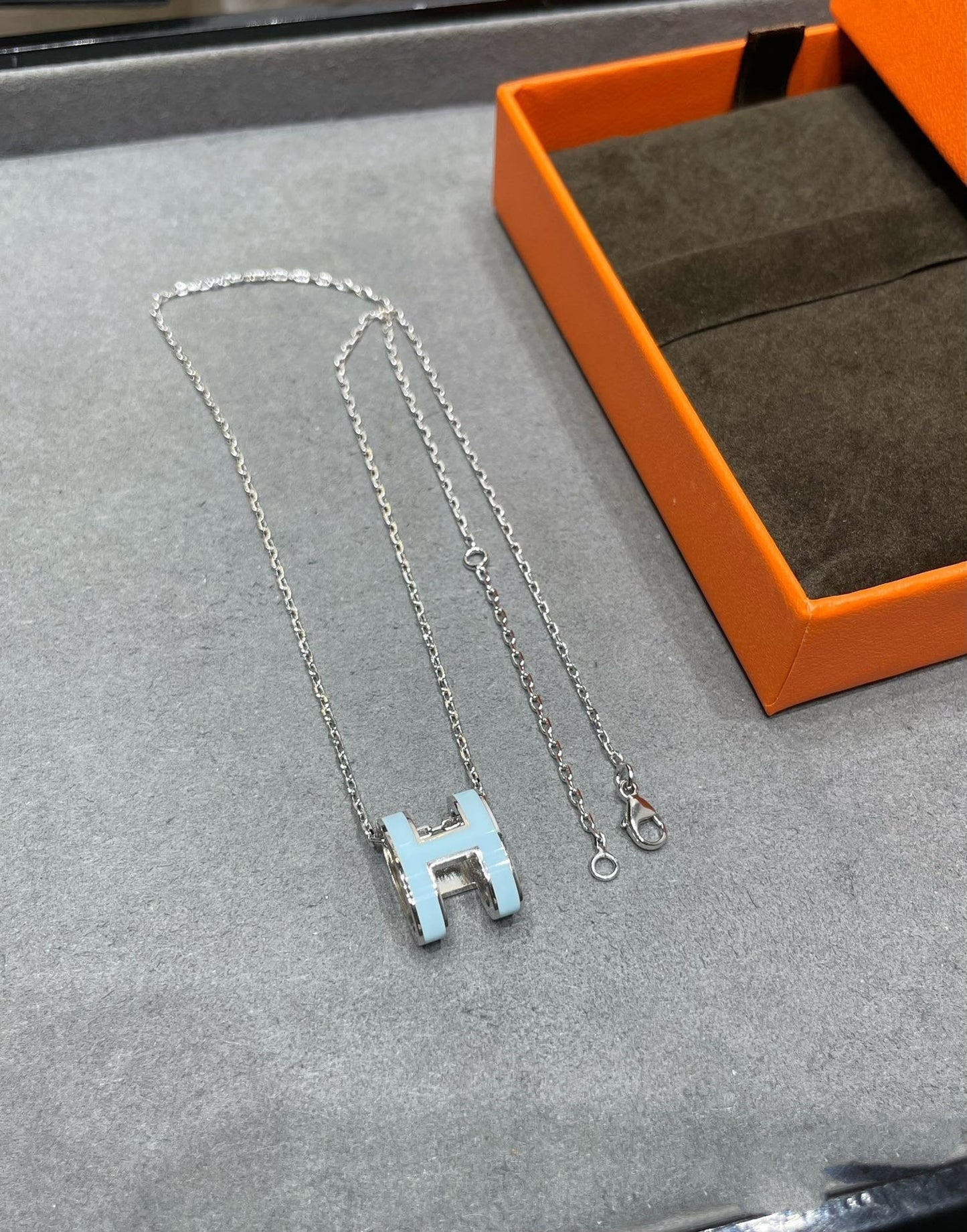 [LunaMar]POP H SKY BLUE NECKLACE