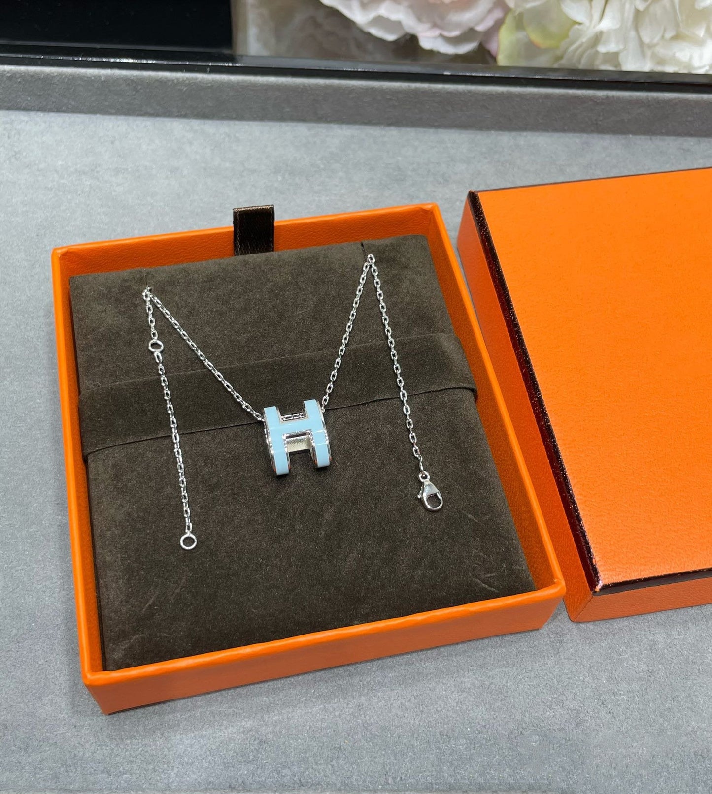 [LunaMar]POP H SKY BLUE NECKLACE