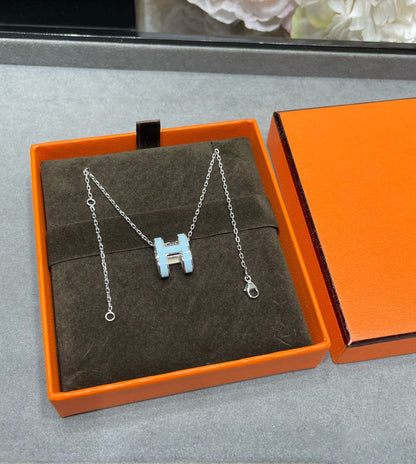 [LunaMar]POP H SKY BLUE NECKLACE