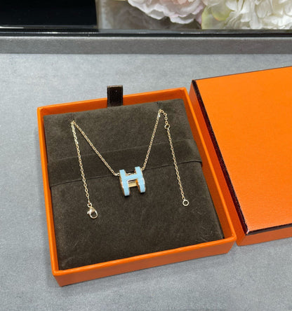 [LunaMar]POP H SKY BLUE NECKLACE