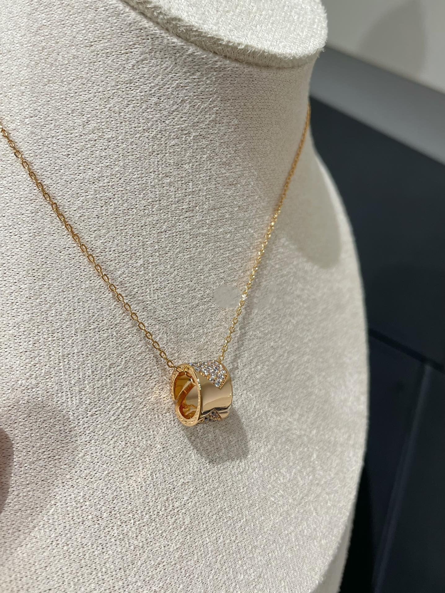 [LunaMar]LIENS EVIDENCE DIAMOND PAVED NECKLACE