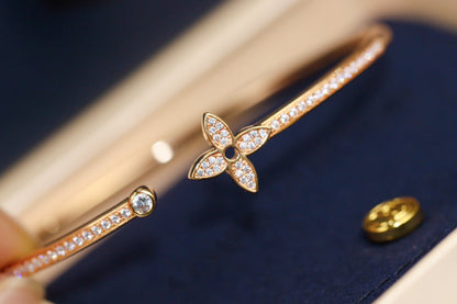 [LunaMar]IDYLLE ROSE GOLD OPEN BRACELET DIAMOND PAVED