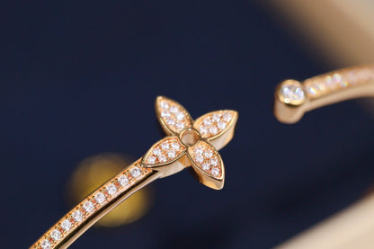 [LunaMar]IDYLLE ROSE GOLD OPEN BRACELET DIAMOND PAVED