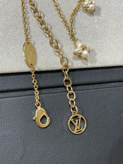 [LunaMar]FLOWERGRAM GOLD MOP DOUBLE ROW NECKLACE