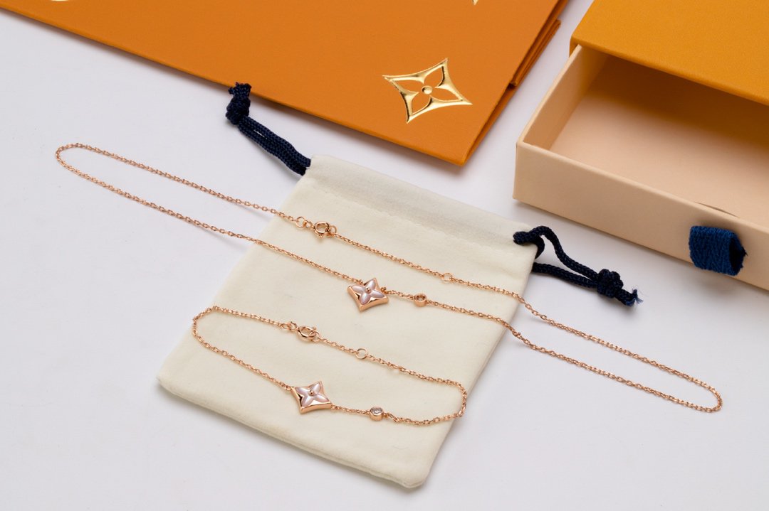[LunaMar]STAR PINK MOP 1 DIAMOND ROSE GOLD NECKLACE