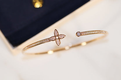 [LunaMar]IDYLLE GOLD OPEN BRACELET DIAMOND PAVED