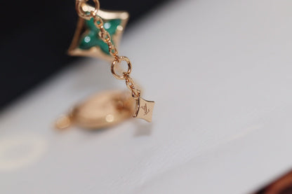 [LunaMar]STAR AND SUN 4 MOTIF ROSE GOLD MALACHITE BRACELET