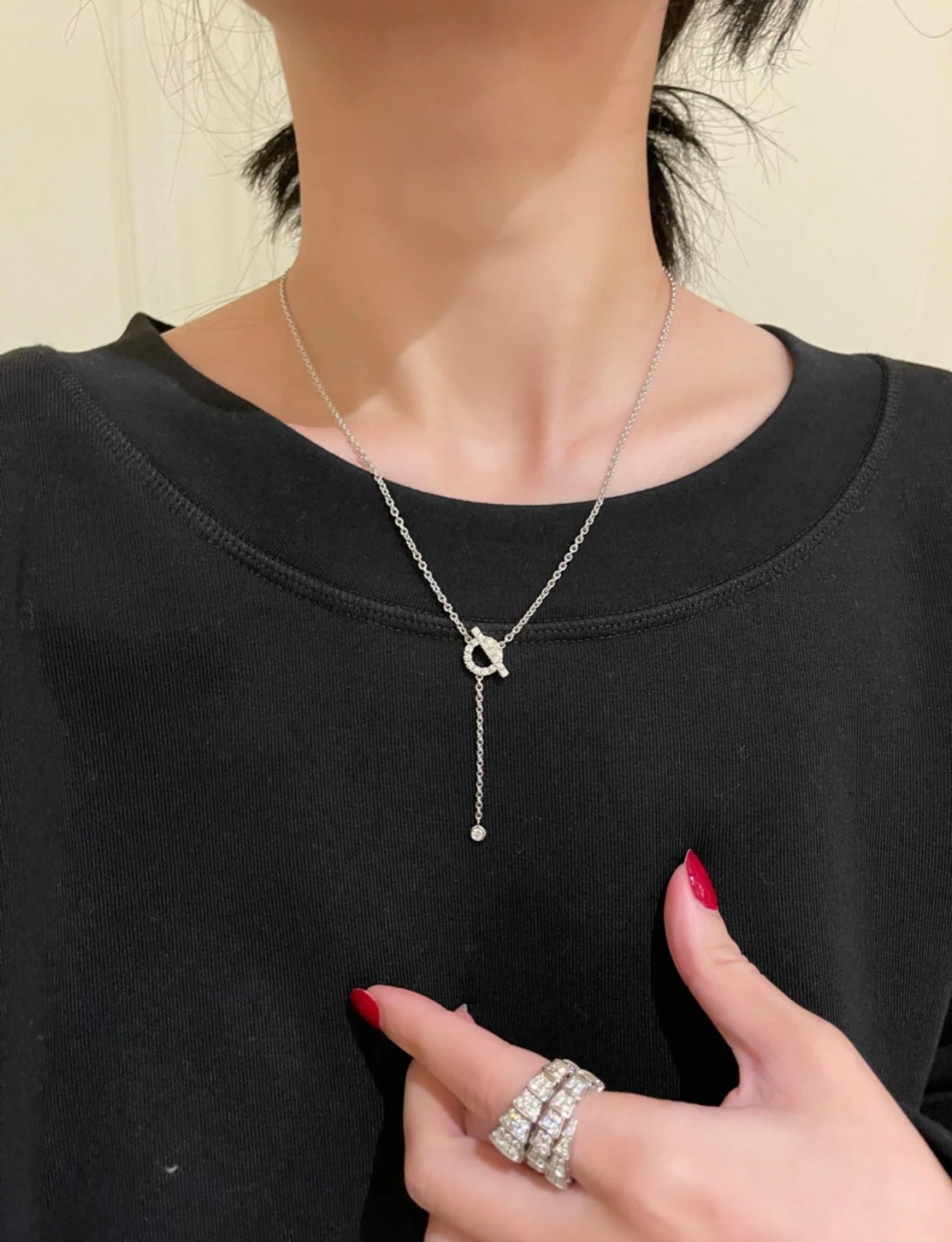 [LunaMar]FINESSE SILVER DIAMOND NECKLACE