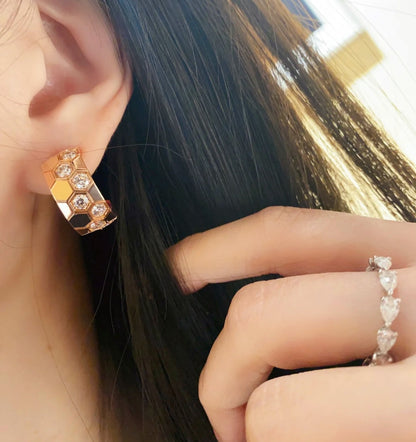 [LunaMar]BEE LOVE DIAMOND HOOP EARRINGS