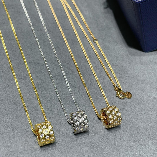[LunaMar]BEE LOVE DIAMOND PAVED 3 ROW NECKLACE