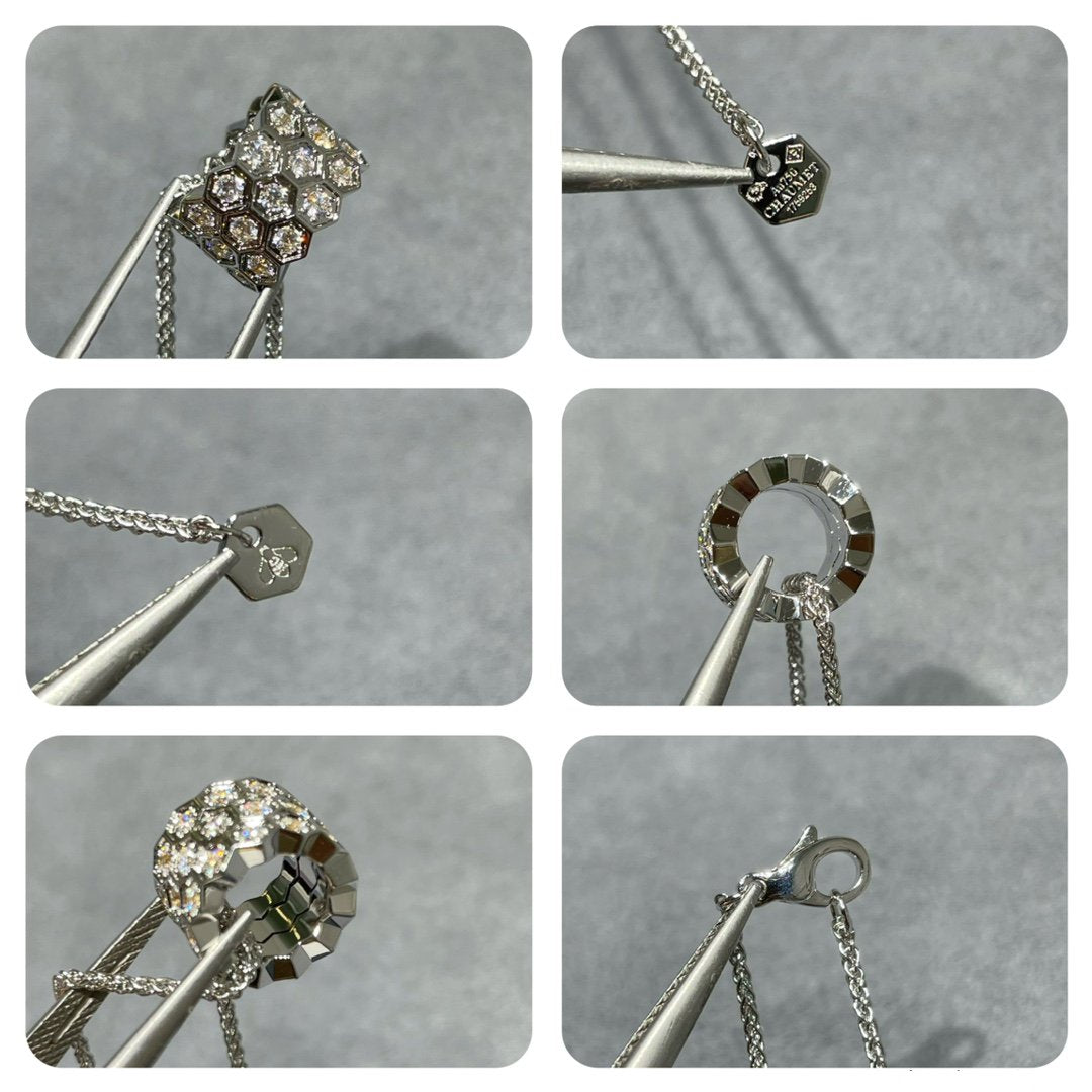 [LunaMar]BEE LOVE DIAMOND PAVED 3 ROW NECKLACE