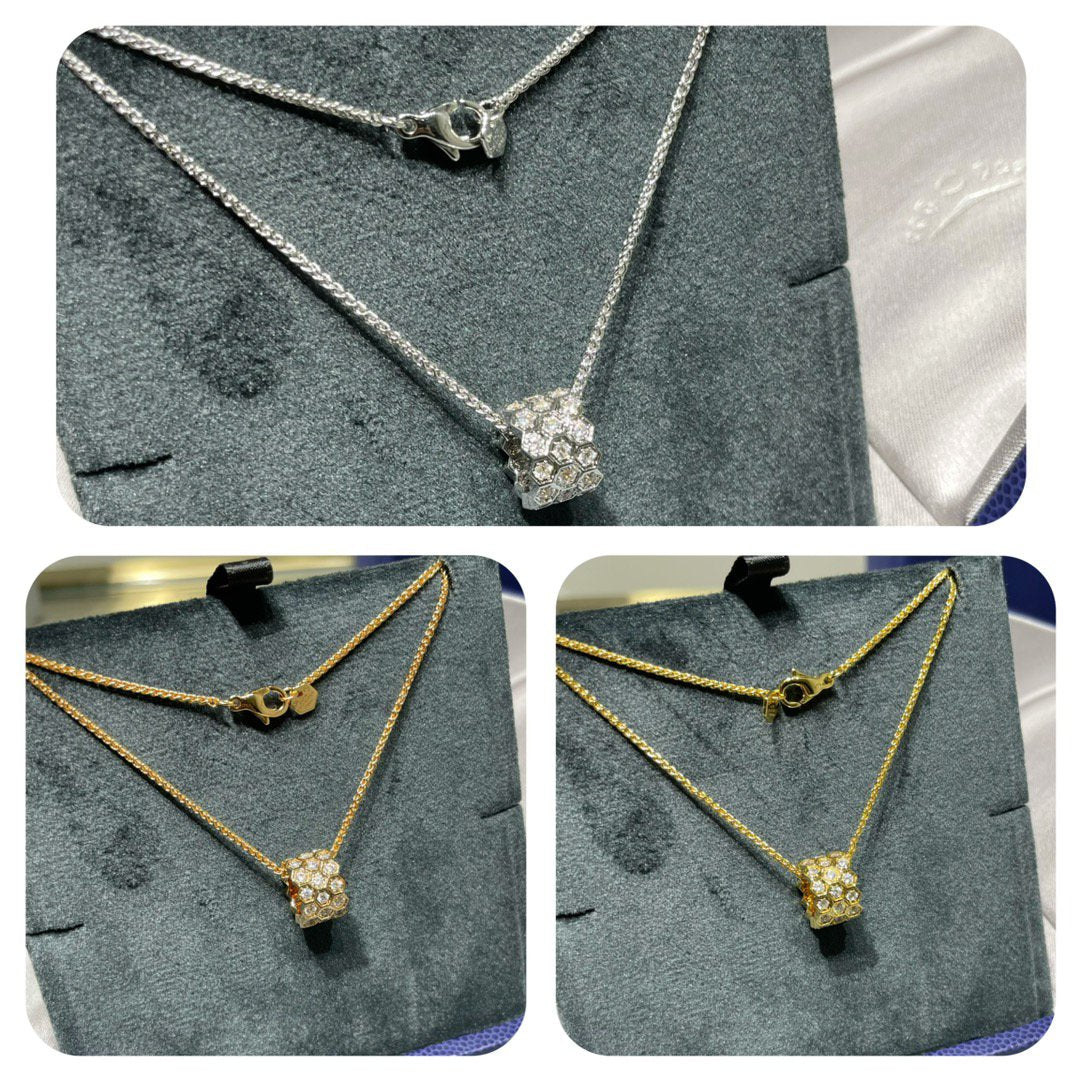 [LunaMar]BEE LOVE DIAMOND PAVED 3 ROW NECKLACE