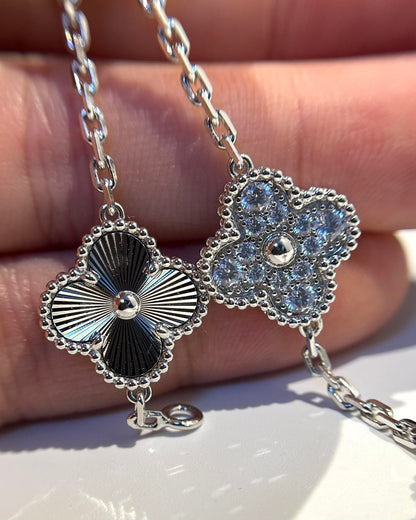 [LunaMar]LUCKY CLOVER 5-MOTIF BRACELET - LASER COLLECTION
