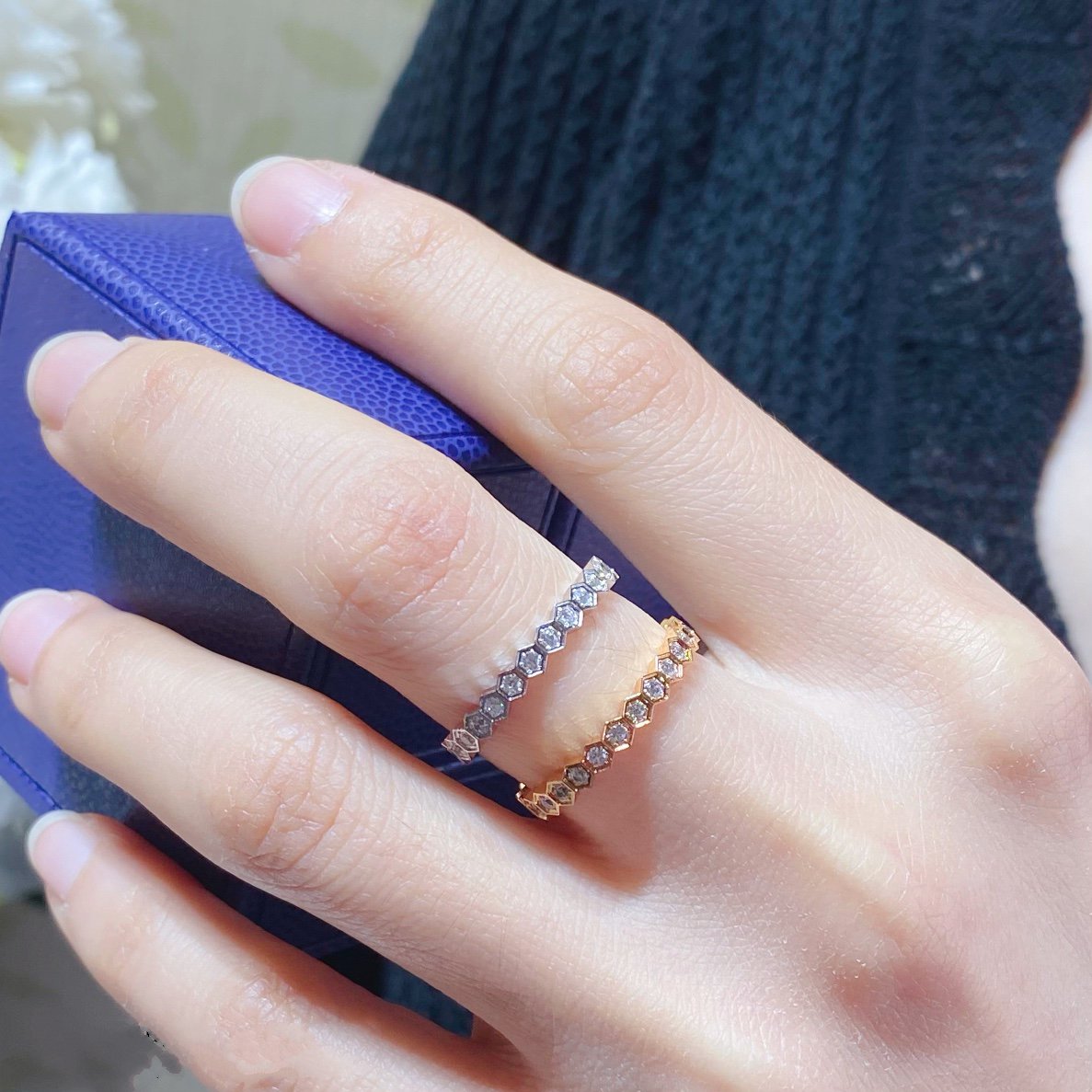 [LunaMar]BEE LOVE DIAMOND PAVED SMALL RING