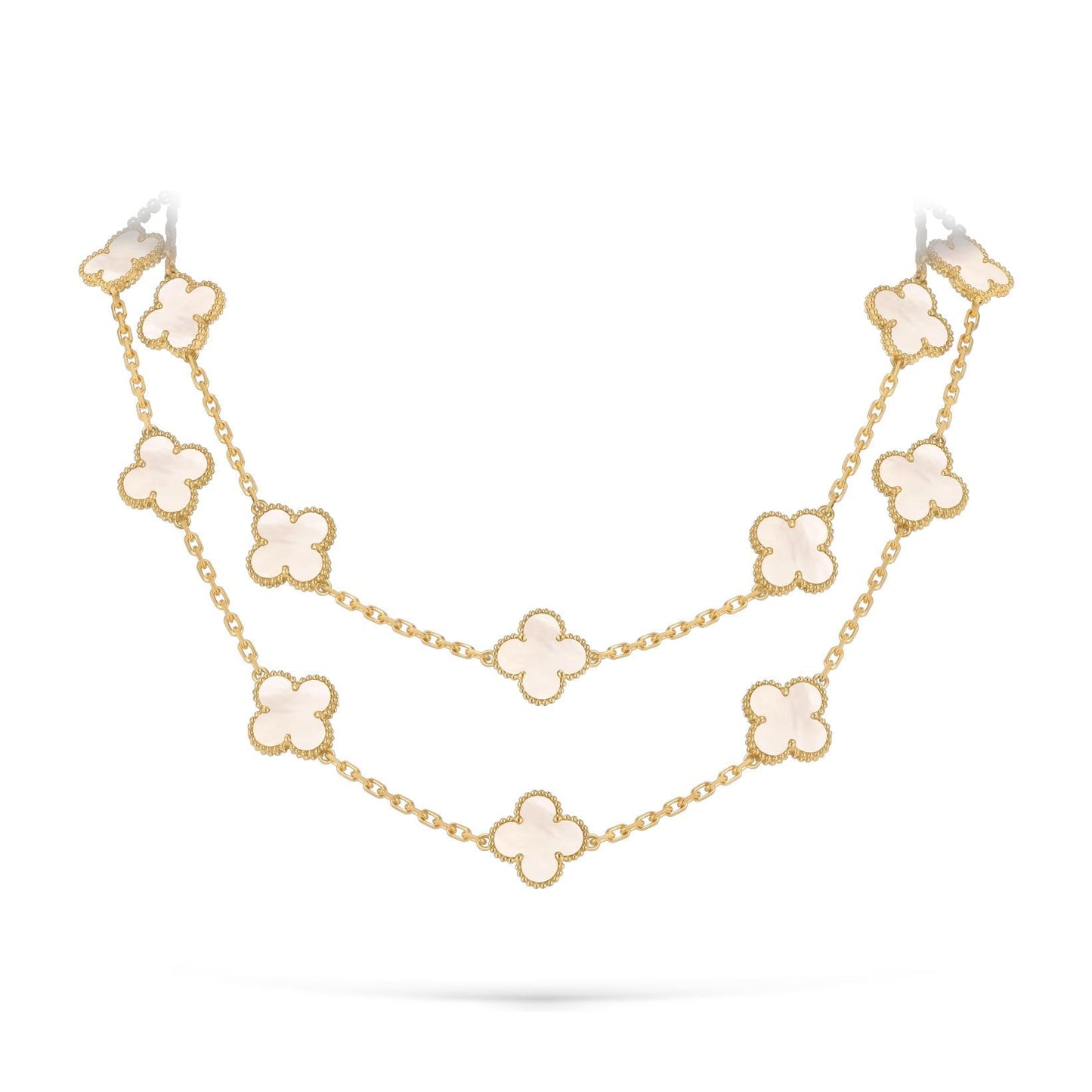 [LunaMar]CLASSIC 20-MOTIF LUCKY CLOVER LONG NECKLACE GOLD COLLECTION