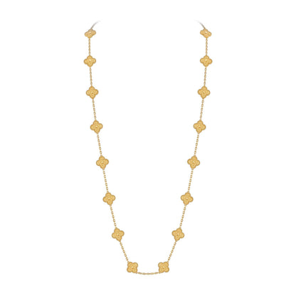 [LunaMar]CLASSIC 20-MOTIF LUCKY CLOVER LONG NECKLACE GOLD COLLECTION