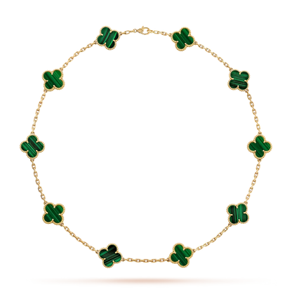 [LunaMar]CLASSIC LUCKY 10-MOTIF CLOVER NECKLACE GOLD COLLECTION