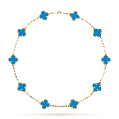 [LunaMar]CLASSIC LUCKY 10-MOTIF CLOVER NECKLACE GOLD COLLECTION
