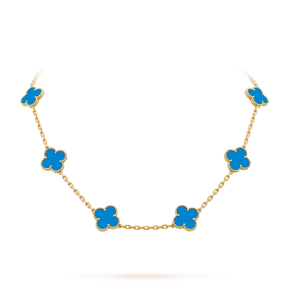 [LunaMar]CLASSIC LUCKY 10-MOTIF CLOVER NECKLACE GOLD COLLECTION