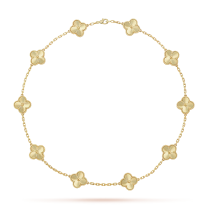 [LunaMar]CLASSIC LUCKY 10-MOTIF CLOVER NECKLACE GOLD COLLECTION