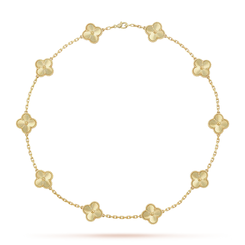 [LunaMar]CLASSIC LUCKY 10-MOTIF CLOVER NECKLACE GOLD COLLECTION