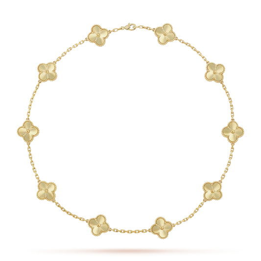 [LunaMar]CLASSIC LUCKY 10-MOTIF CLOVER NECKLACE GOLD COLLECTION