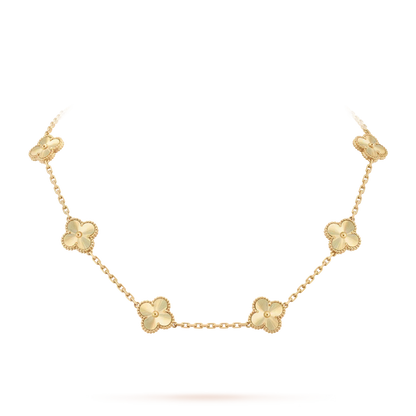 [LunaMar]CLASSIC LUCKY 10-MOTIF CLOVER NECKLACE GOLD COLLECTION