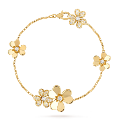 [LunaMar]LUMINOUS BLOSSOM 5-MOTIF CHARM BRACELET