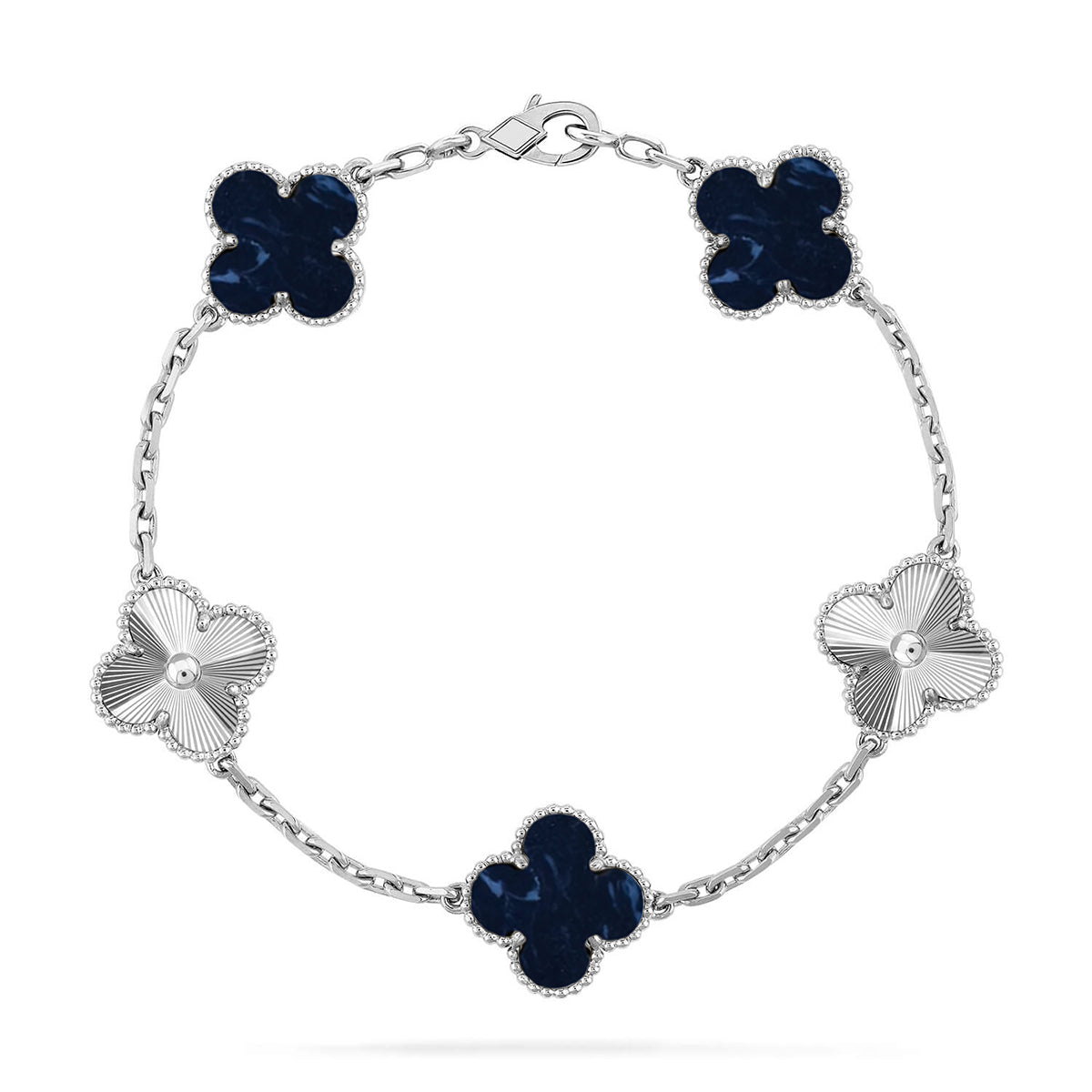 [LunaMar]LUCKY CLOVER 5-MOTIF BRACELET - PIETERSITE COLLECTION