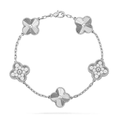 [LunaMar]LUCKY CLOVER 5-MOTIF BRACELET - LASER COLLECTION