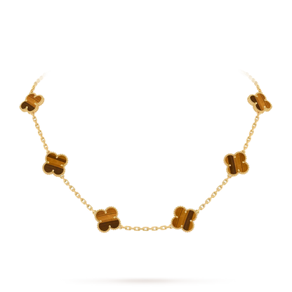 [LunaMar]CLASSIC LUCKY 10-MOTIF CLOVER NECKLACE GOLD COLLECTION