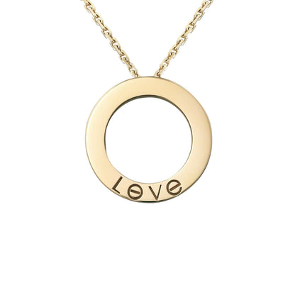 [LunaMar]LOVE LARGE CIRCULAR PENDANT FULL-PAVÉ DIAMOND NECKLACE