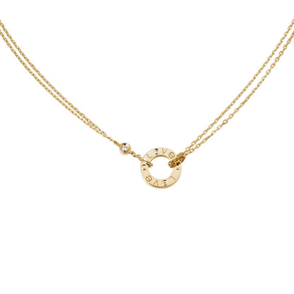 [LunaMar]LOVE CIRCULAR PENDANT 2-DIAMOND NECKLACE