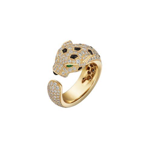 [LunaMar]PANTHÈRE DE DIAMOND HALF-PAVÉ MEDIUM RING