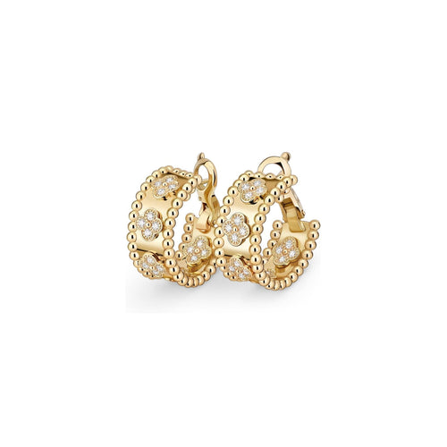 [LunaMar]KALEIDOSCOPE CLOVER HOOP EARRINGS