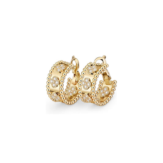 [LunaMar]KALEIDOSCOPE CLOVER HOOP EARRINGS