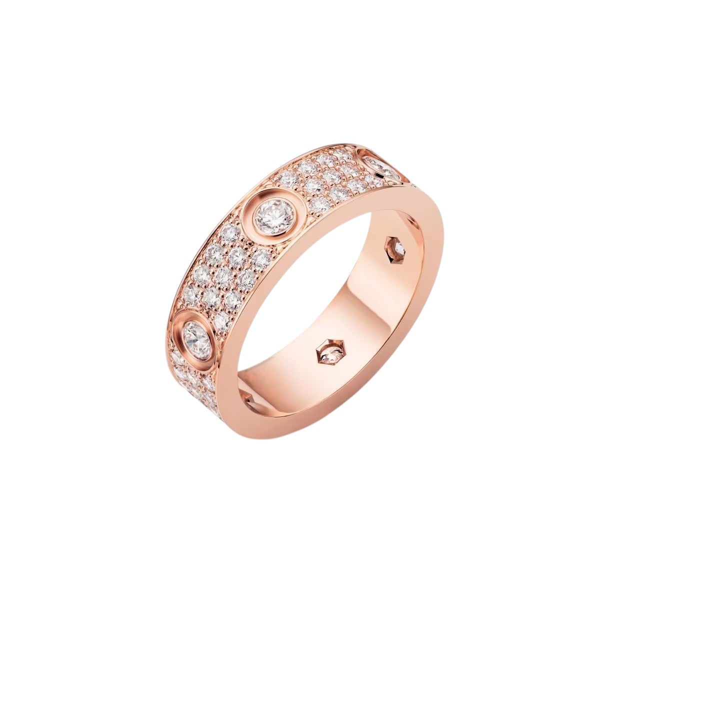 [LunaMar]LOVE 5.5MM FULL-PAVÉ 6-DIAMOND RING