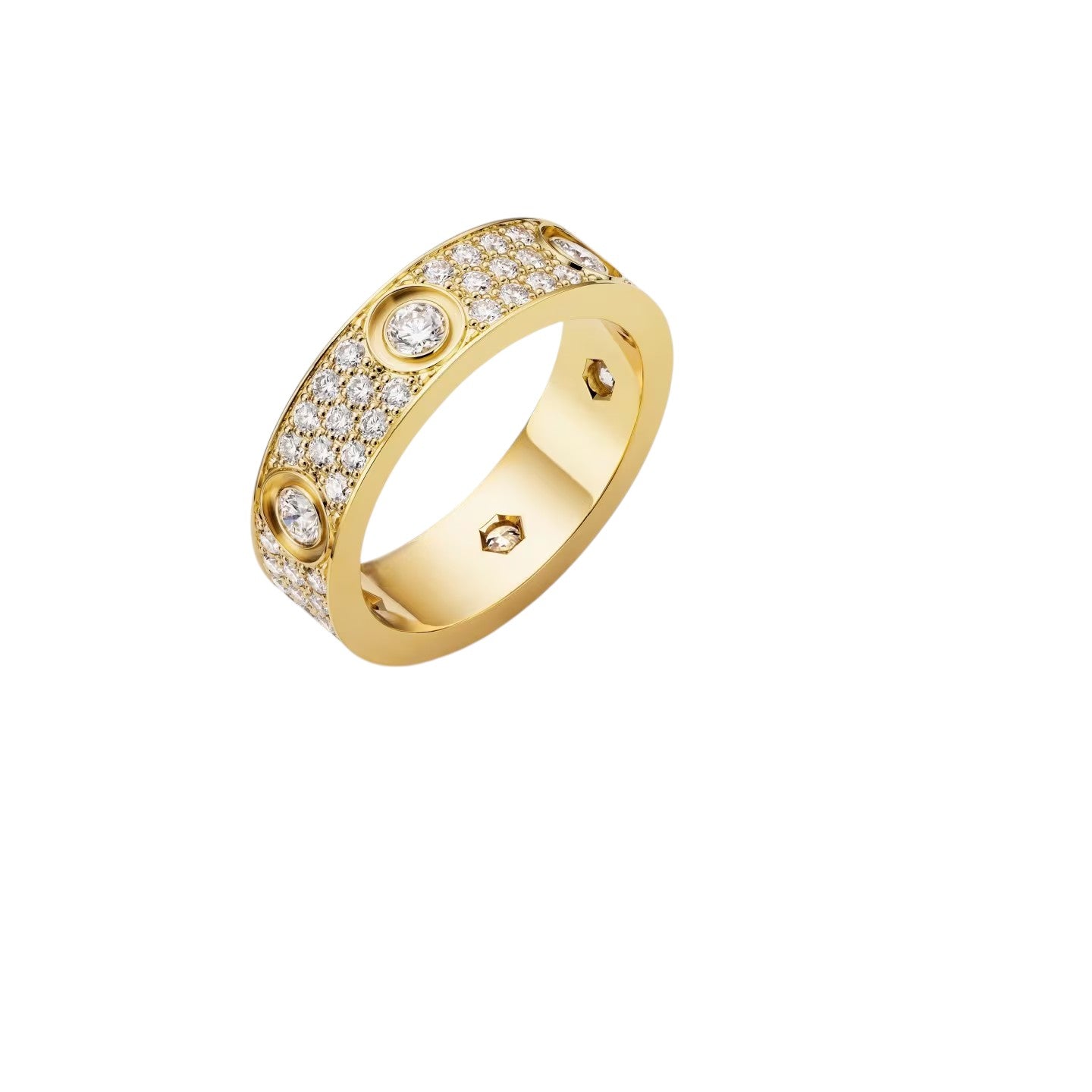 [LunaMar]LOVE 5.5MM FULL-PAVÉ 6-DIAMOND RING