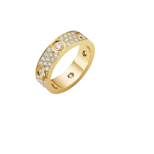 [LunaMar]LOVE 5.5MM FULL-PAVÉ 6-DIAMOND RING