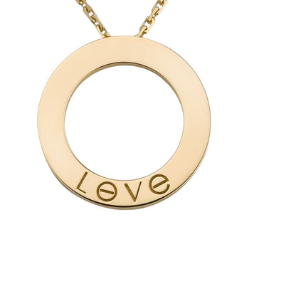 [LunaMar]LOVE LARGE CIRCULAR PENDANT NECKLACE