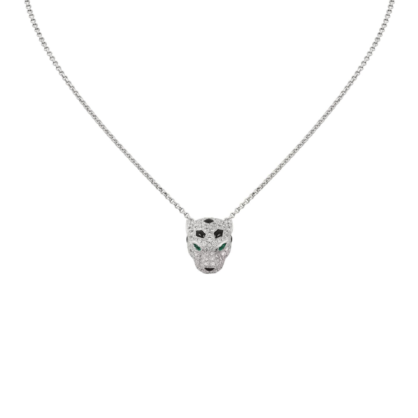 [LunaMar]LEOPARD HEAD FULL PAVÉ DIAMOND PENDANT NECKLACE