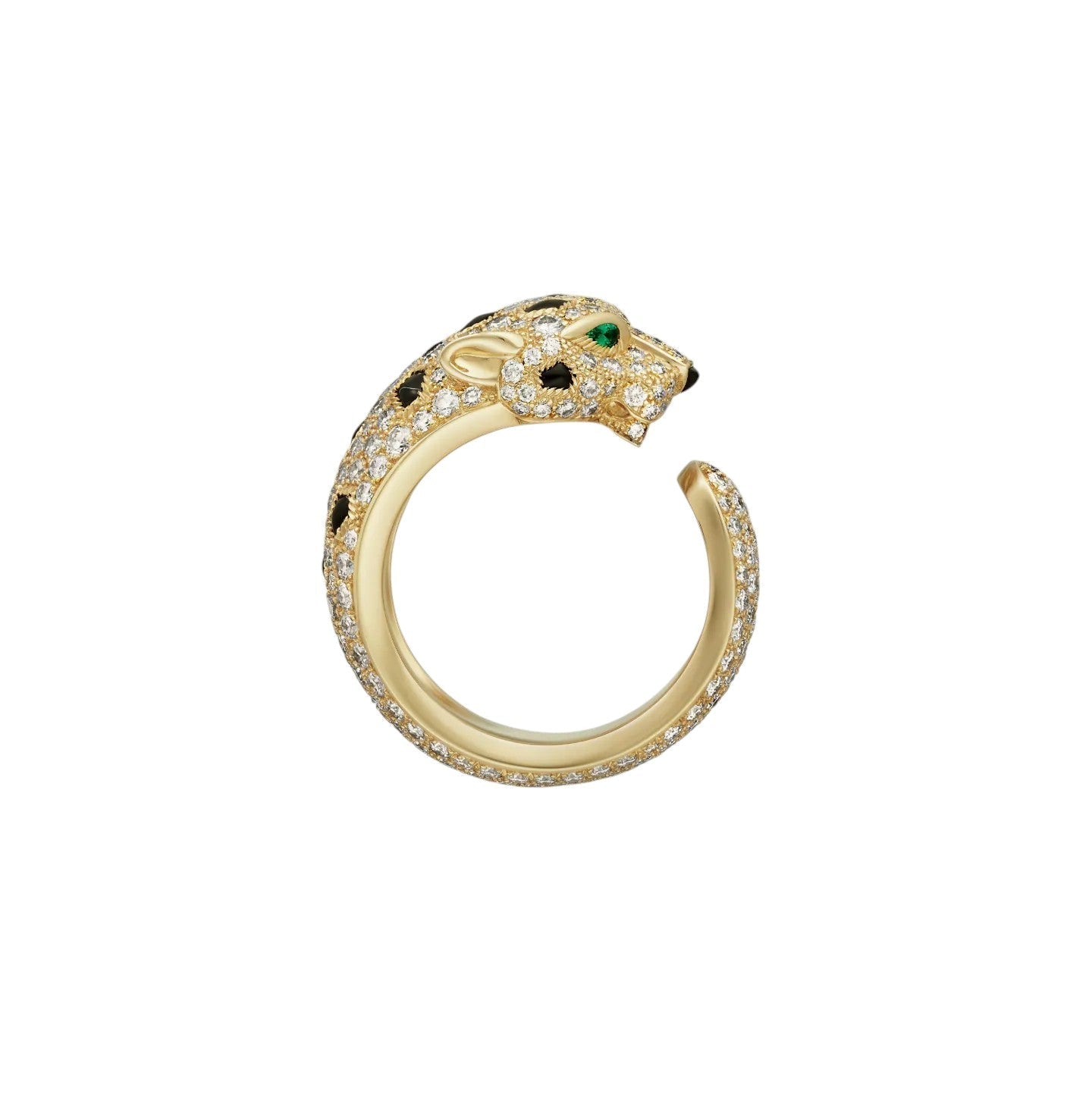 [LunaMar]PANTHÈRE DE DIAMOND HALF-PAVÉ MEDIUM RING