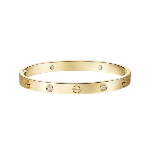 [LunaMar]CLASSIC 6.1MM LOVE SINGLE-SCREW CLOSURE BANGLE - 4-DIAMOND