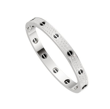 [LunaMar]CLASSIC 6.1MM LOVE BANGLE - DIAMOND PAVÉ & BLACK CERAMIC