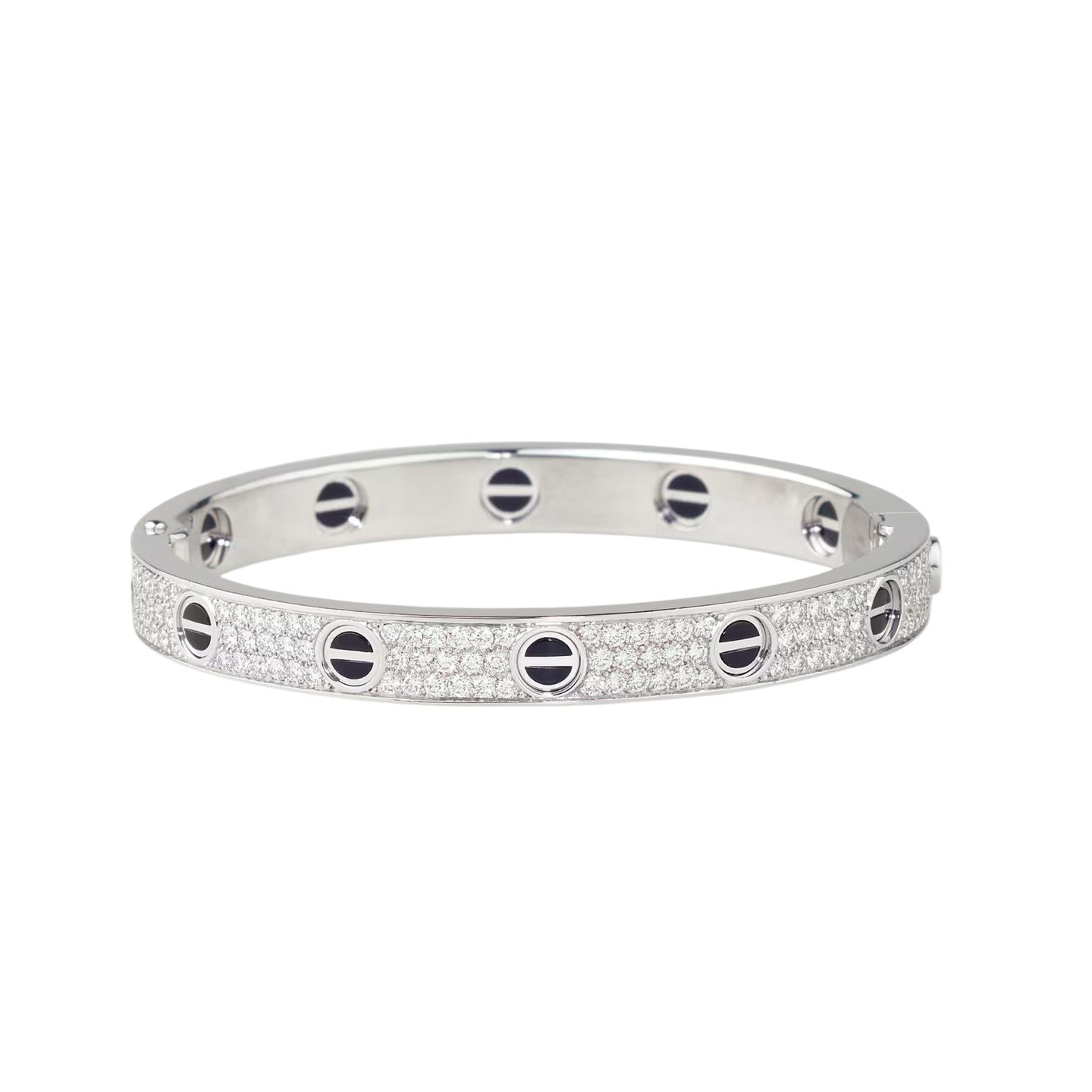[LunaMar]CLASSIC 6.1MM LOVE BANGLE - DIAMOND PAVÉ & BLACK CERAMIC