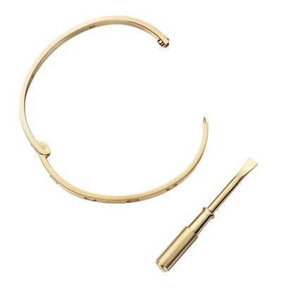 [LunaMar]CLASSIC 6.1MM LOVE SINGLE-SCREW CLOSURE BANGLE - 4-DIAMOND